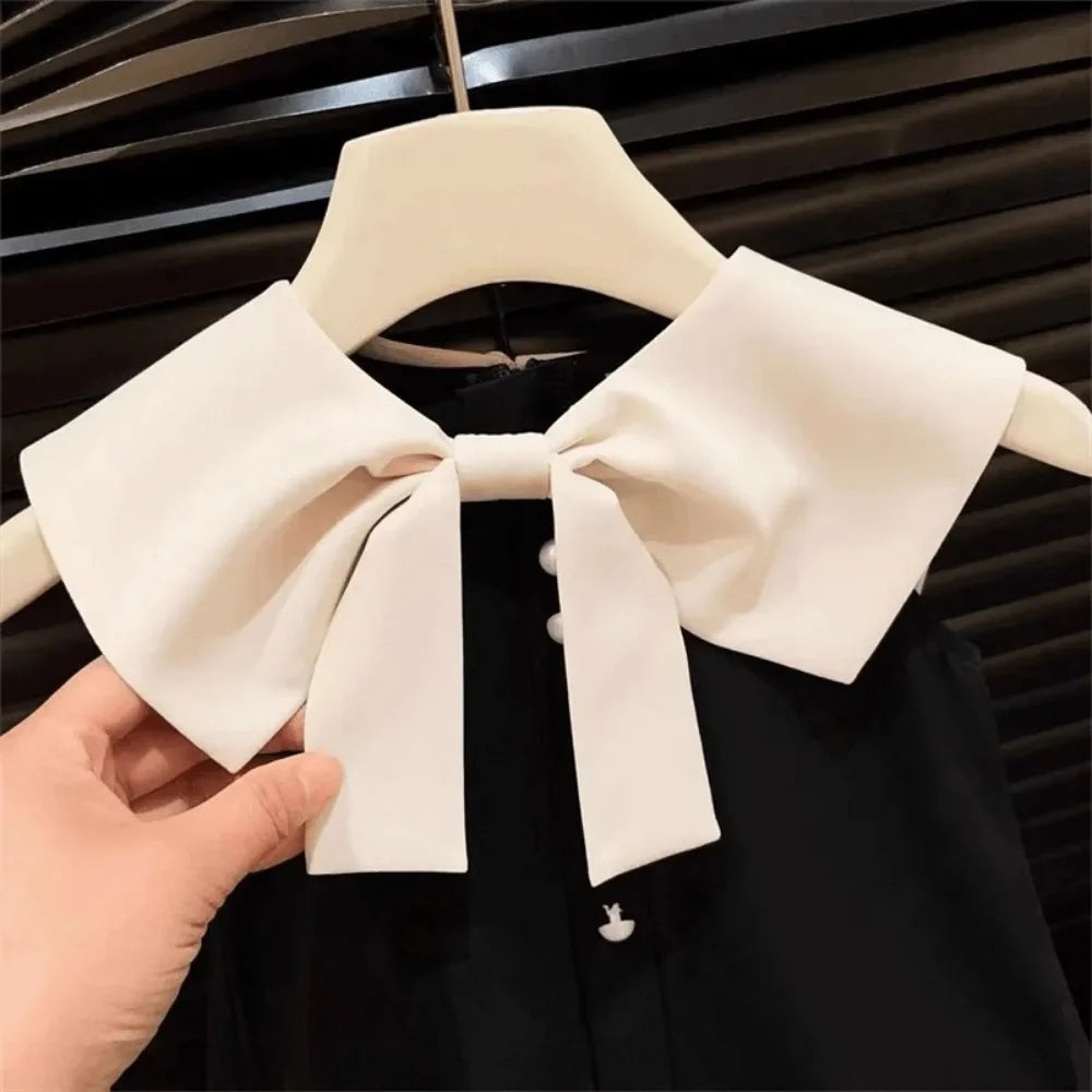 Korean Version Black Sleeveless Kids Clothes Summer New Bow Decoration