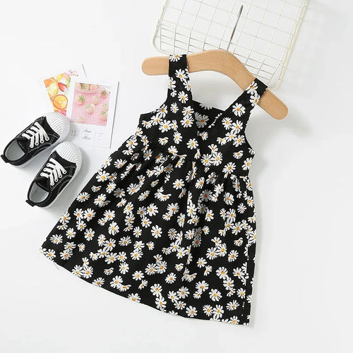 Girls Casual Dresses Little Daisy Printed Slip Sleeveless Dress Kids