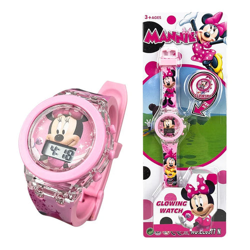 Flash Light Spiderman Kids Watches For Boys Cartoon Hello Kitty Mickey