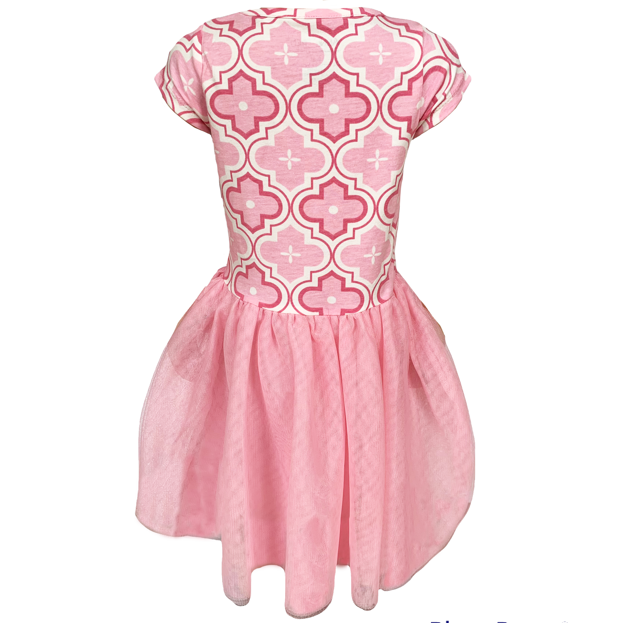 AnnLoren Girls Dress Pink Tulle & Pink Arabesque Party Dress