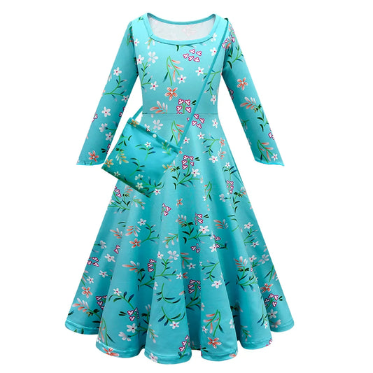 Anime Cosplay Kids Clothes Girls Movie Enchanted 2 Giselle Cosplay Princess Dresses Children Bubble Sleeve Bow Elegant Vest 72th