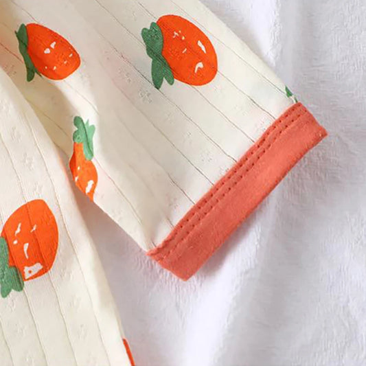 Summer Kids Cotton Long Sleeve and Pants Pajamas Set Soft Breathable Baby Sleepwear Cartoon Bear AC Room Wear Boys Girls Clothes