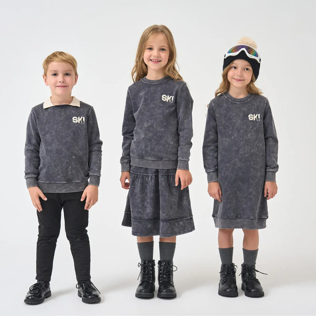 AP 2025 AW Ski collection kids boys girls cotton casual embroideried letter print sporty family matching clothes dress set shirt
