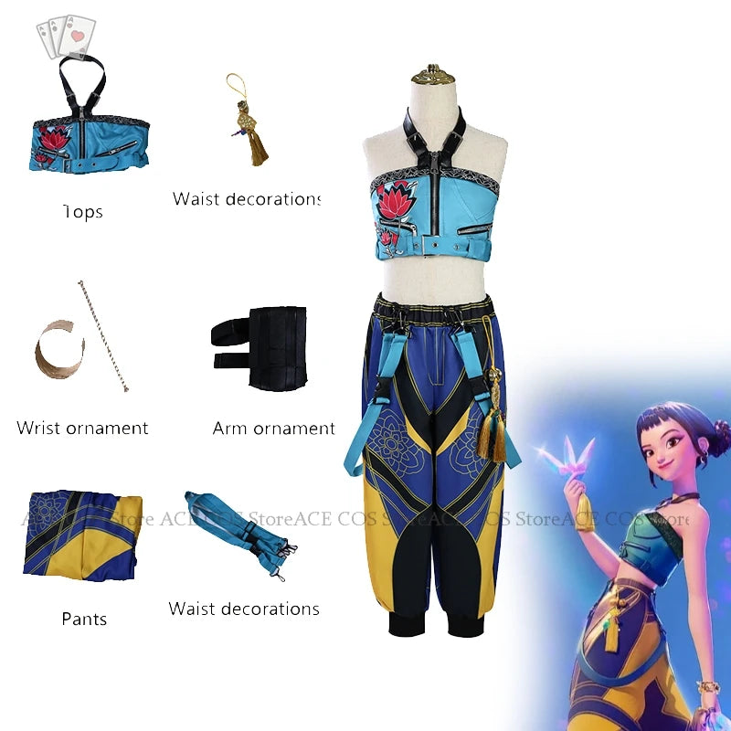 Huntrix K-Pop Mira Rumi Zoey Demon Hunters Stage Cosplay Clothes Costume Wig Halloween Women Girl Group Idol Roleplay Kid Outfit