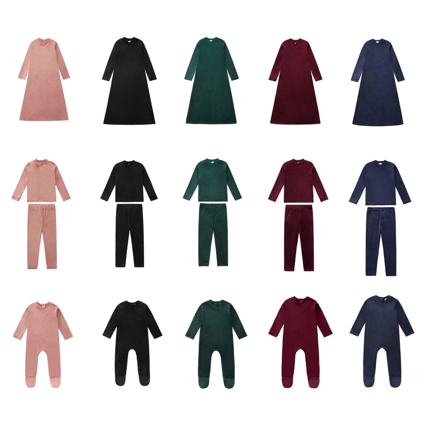 AP 2025 AW Velour lounge wear butter soft pj family matching set dress and romper clothes kids baby teen boys girls clothing