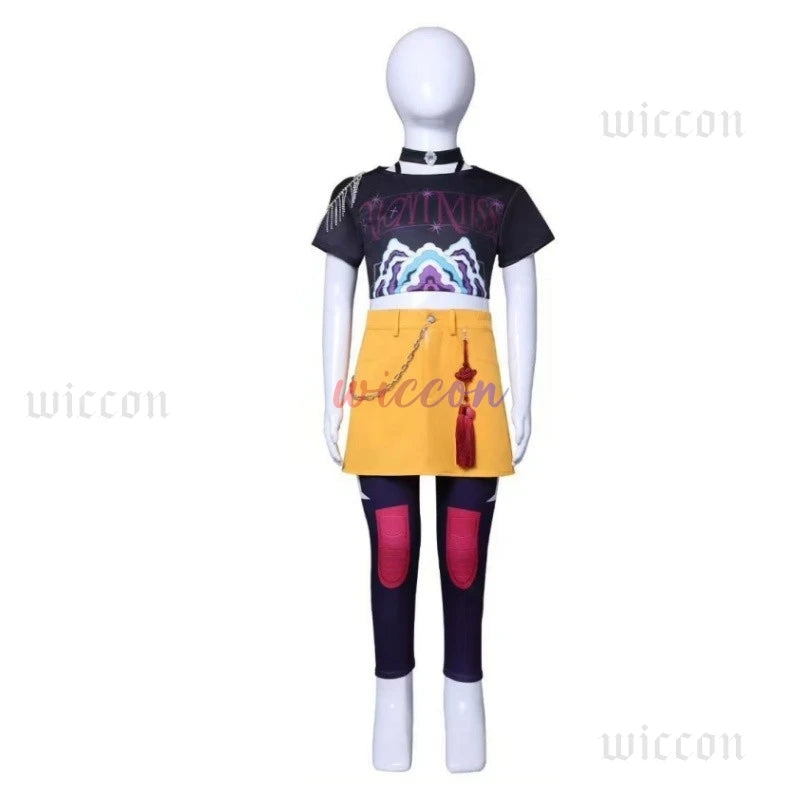 Kids Kpop Demon Hunter Cosplay Mira Rumi Zoey Full Set Halloween Stage Dance Clothes