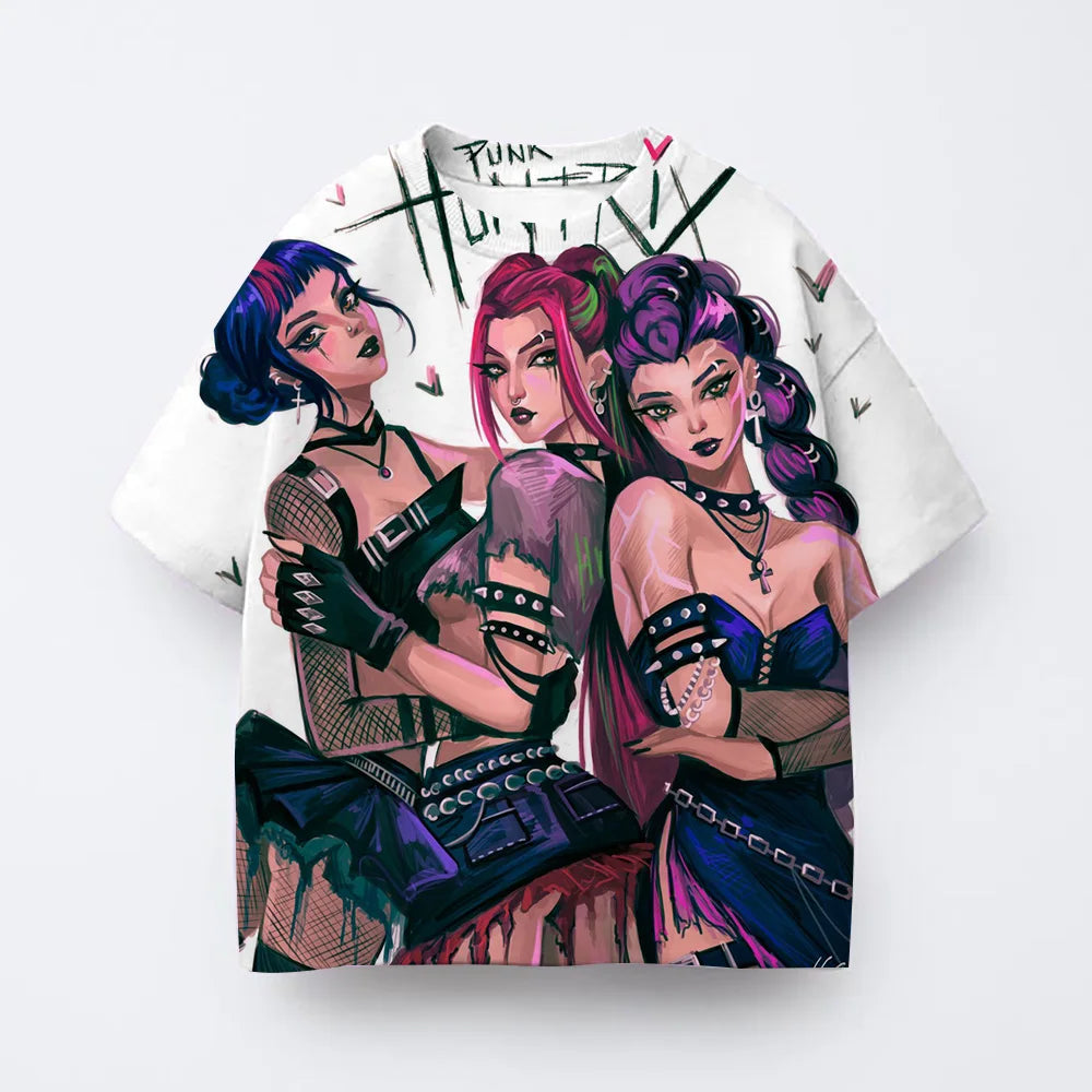 Toddler Girl Clothes Kpop Demon Hunters Cartoon Tee Shirt Funny Gift for Fans Harajuku Cool Kids T-shirts Cotton Summer Tops
