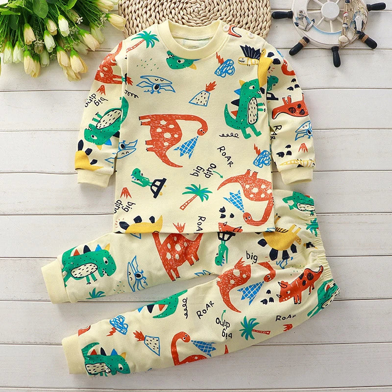 Kids Clothes Children Sets Children's Clothing Boys Girls CottonAutumn winter Clothing Pants Sleepwear Underwear Christmas Gift
