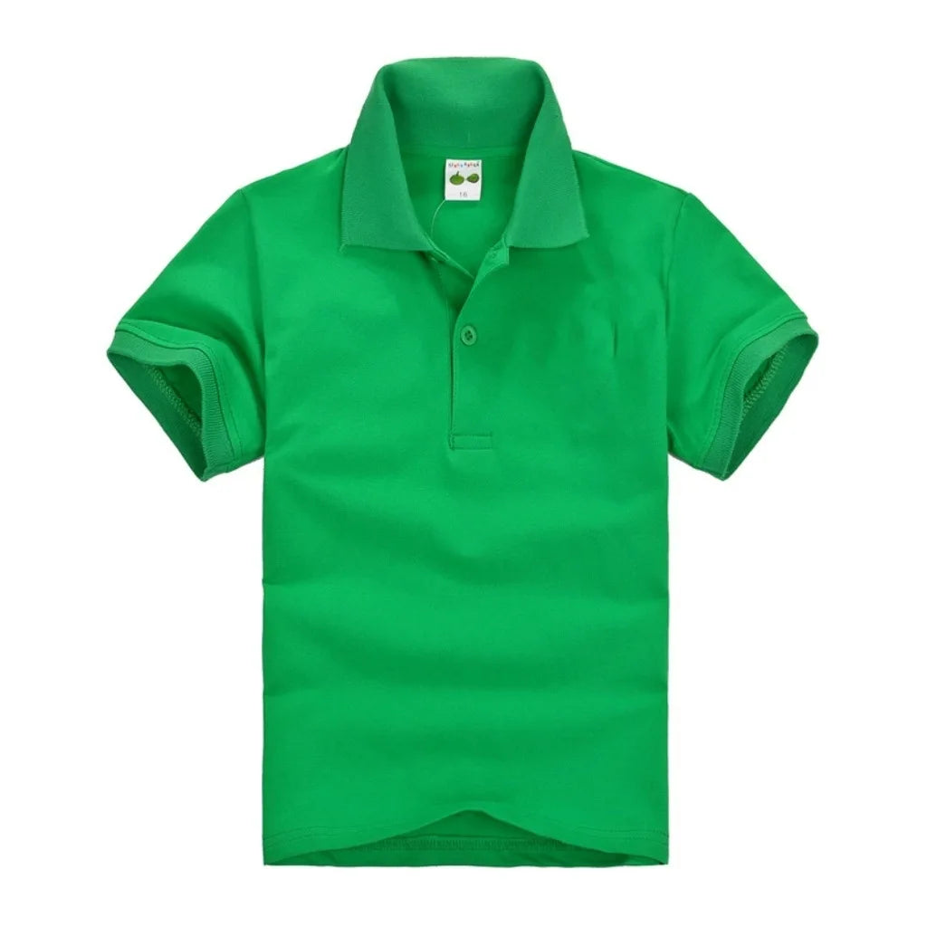 Boys Polo Shirt Children 15 Colors Custom Logo Short-Sleeve High-end eco-friendly cotton Clothes Teens Tshirts