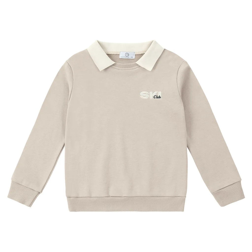 AP 2025 AW Ski collection kids boys girls cotton casual embroideried letter print sporty family matching clothes dress set shirt