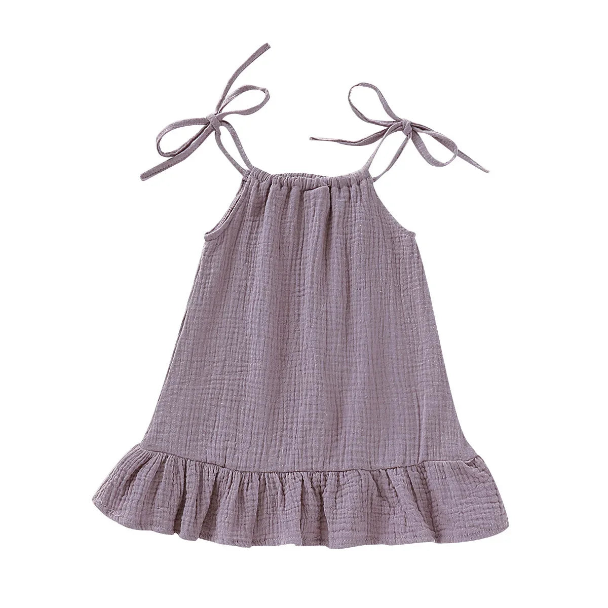 Summer Infant Baby Girl Dress Toddler Dress Muslin Cotton Sleeveless Ruffles Slip Dresses