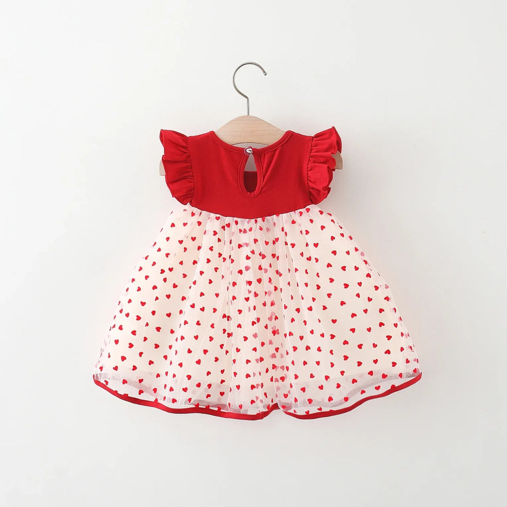 (0-3 Years Old) Summer Baby Girl Bow Flying Sleeves Princess Dress Girl Korean Edition Little Love Birthday Dress