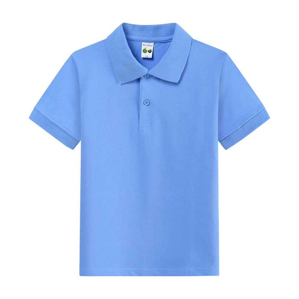 Boys Polo Shirt Children 15 Colors Custom Logo Short-Sleeve High-end eco-friendly cotton Clothes Teens Tshirts