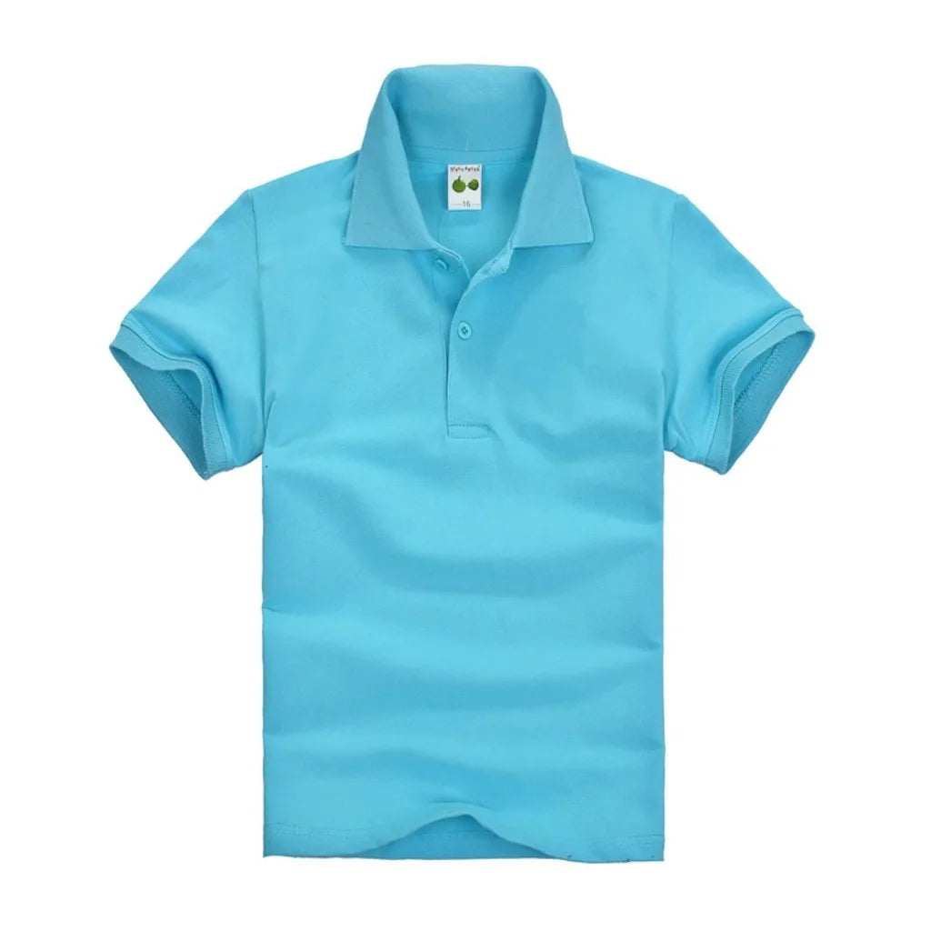 Boys Polo Shirt Children 15 Colors Custom Logo Short-Sleeve High-end eco-friendly cotton Clothes Teens Tshirts