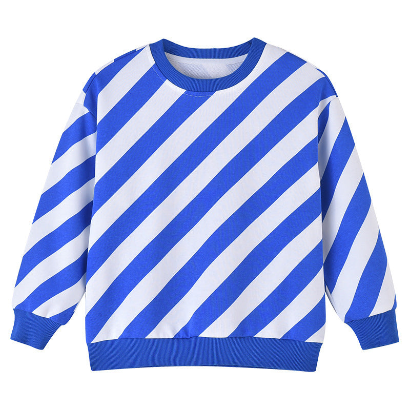 Baby Boy And Girl Striped Pattern Long Sleeve O-Collar Hoodies